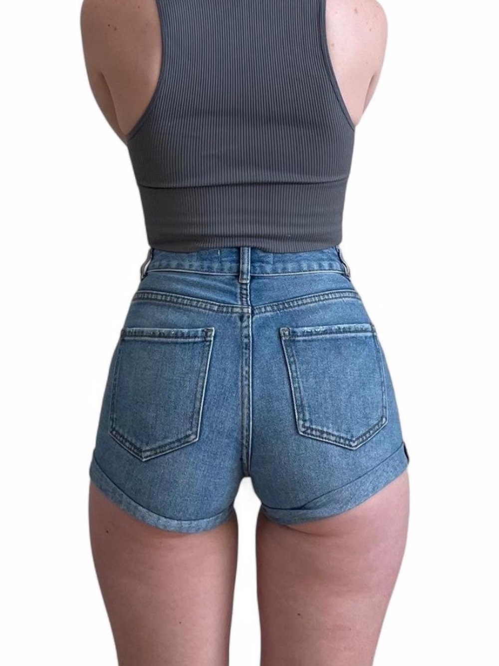 Bullhead Light Blue High-Waist Jean mom Shorts